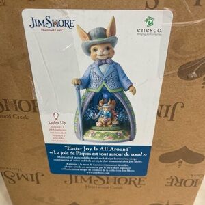 Jim Shore Heartwood Creek Easter Bunny LED Light Up Rotating Figurine 6009854